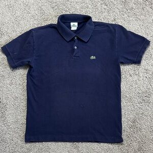 Vintage Lacoste Men's Polo T-Shirt Nay Blue Size XL